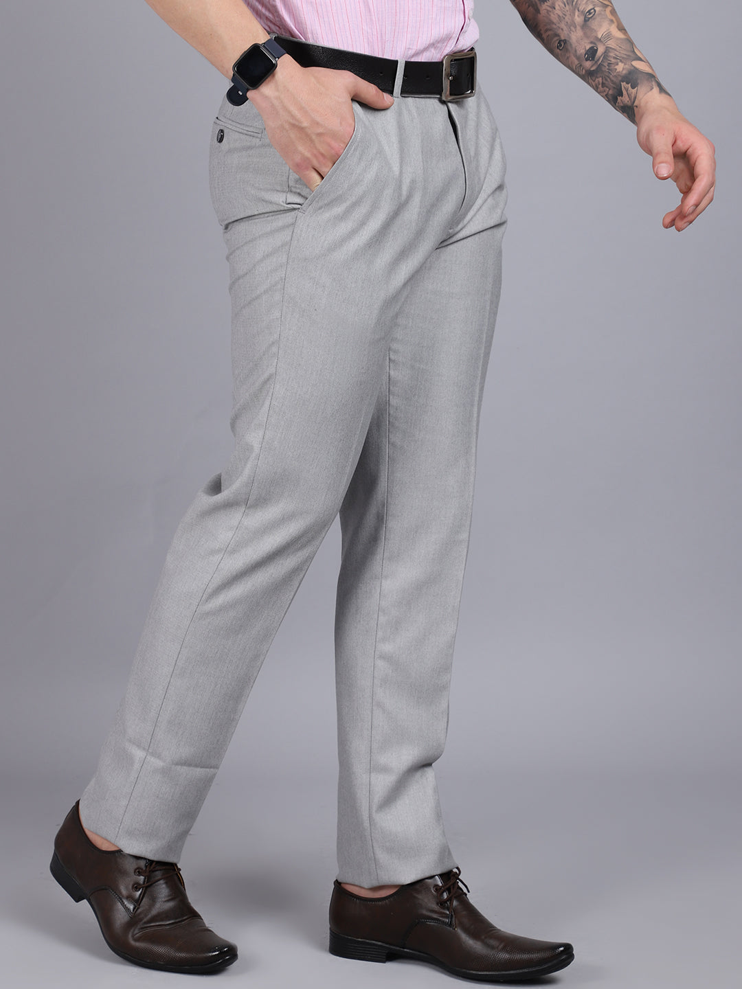 Plain Men Light Grey Formal Trouser, Slim Fit at Rs 290/piece in Bhilwara |  ID: 27523673797